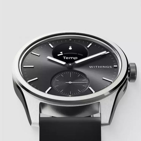 Withings ScanWatch 2 Oțel inoxidabil 38mm Rezistent la apă cu Pulsometru (Negru)