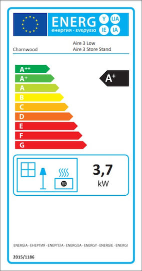 Charnwood Aire 3 Store Stand Κεραμική Ξυλόσομπα Αερόθερμη 3.7kW Πράσινη