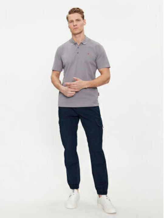 Ealis Polo Short Sleeve Blouse Gray