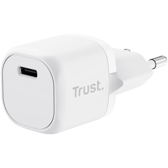 Trust Φορτιστής Χωρίς Καλώδιο με Θύρα USB-C 20W Power Delivery Λευκός (Maxo)