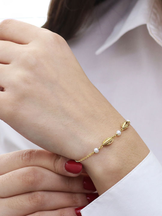 Bracelet made of Gold 14K with Pearls