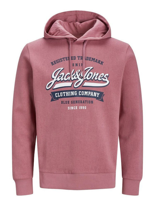 Sweatshirt Fleece with Hood Pink Dark