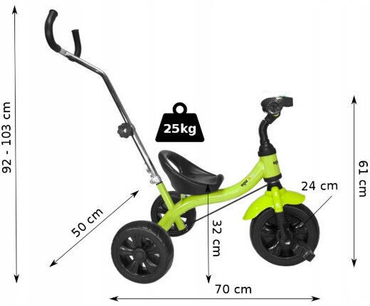 Sportmann Egaleco Convertible with Parental Handle Yellow