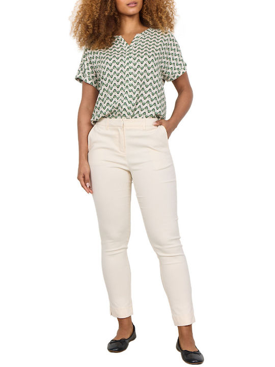Soya Concept Women's Fabric Capri Trousers Slim Fit ecru (ecru)