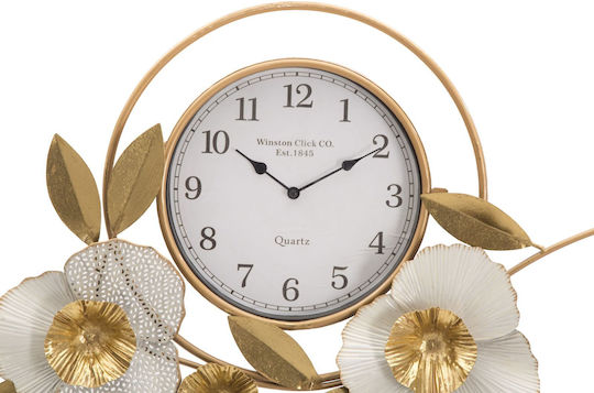 Mauro F Wall Clock Metallic White 92.5x8cm