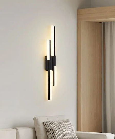 Modern Lamp Wall with Integrated LED and Warm White Light Black 5x8.5x35cm