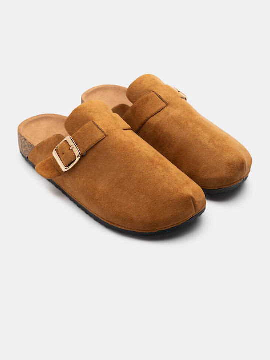 Luigi Flat Mules Brown