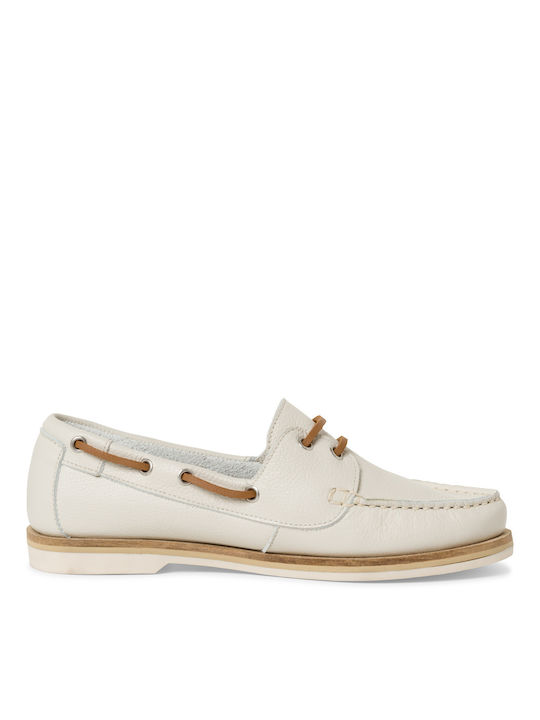 Tamaris Leather Women's Moccasins in White Color