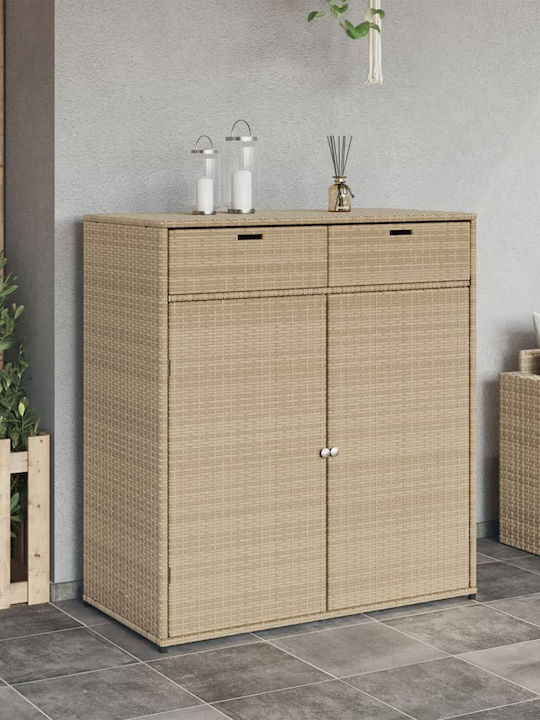 vidaXL Μπαούλο Αποθήκευσης Εξωτερικού Χώρου Rattan Μ105xΠ55xΥ113εκ.