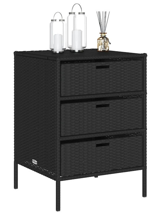 vidaXL Outdoor Storage Box Black L55xW59xH80cm
