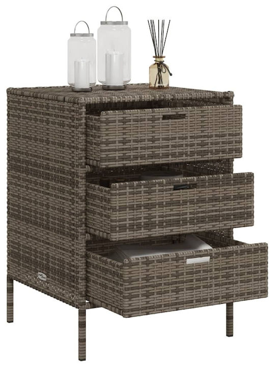 vidaXL Cutie de depozitare pentru exterior Rattan Gri L55xW59xH80buc
