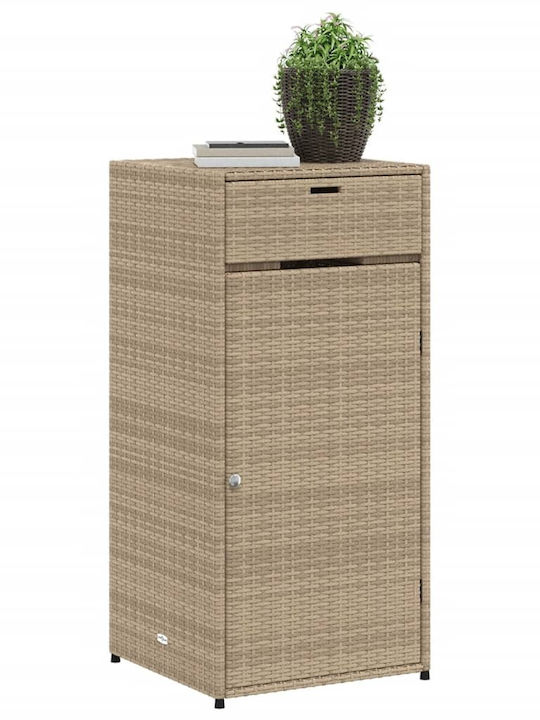 vidaXL Außenlagerbox Rattan Beige L55xB55xH111cm