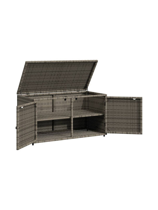 vidaXL Außenlagerbox Rattan Gray L110xB55.5xH60.5cm