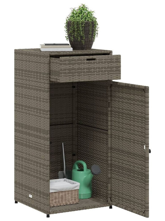 vidaXL Cutie de depozitare pentru exterior Rattan Gri L55xW55xH111buc