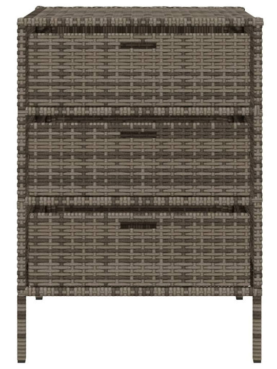 vidaXL Cutie de depozitare pentru exterior Rattan Gri L55xW59xH80buc