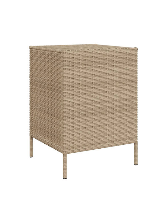 vidaXL Μπαούλο Αποθήκευσης Εξωτερικού Χώρου Rattan Μπεζ Μ55xΠ59xΥ80εκ.