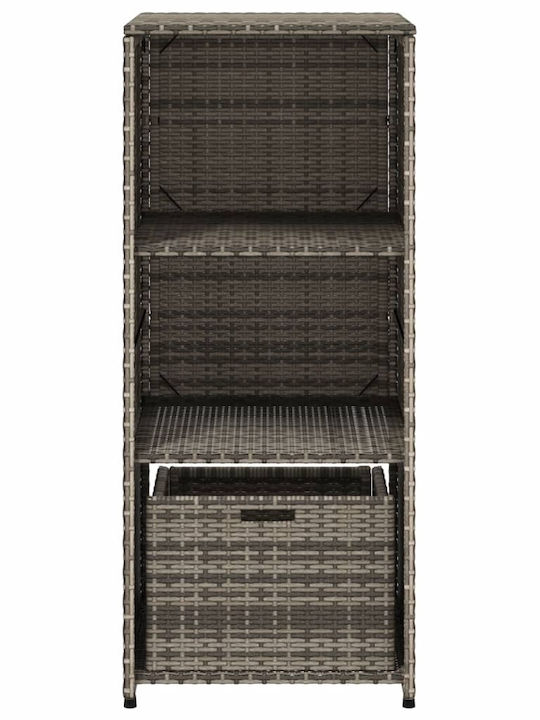 vidaXL Cutie de depozitare pentru exterior Rattan Gri L50xW55xH115buc