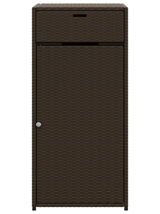 vidaXL Außenlagerbox Rattan Braun L55xB55xH111cm