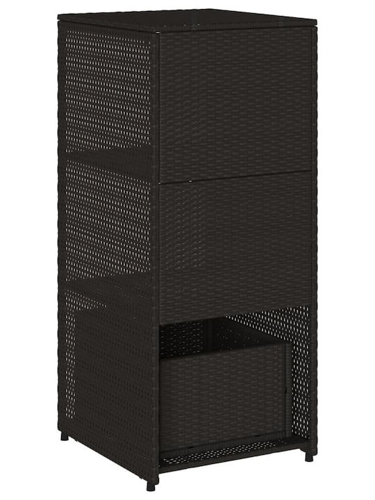 vidaXL Cutie de depozitare pentru exterior Rattan Negru L50xW55xH115buc