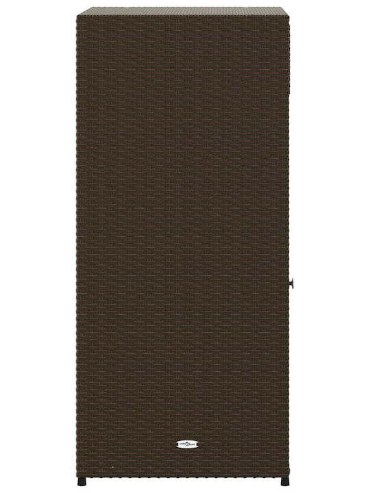 vidaXL Außenlagerbox Rattan Braun L55xB55xH111cm
