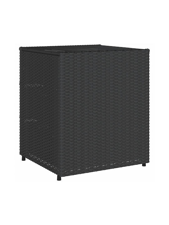 vidaXL Μπαούλο Αποθήκευσης Εξωτερικού Χώρου Rattan Μαύρο Μ55xΠ59xΥ69εκ.