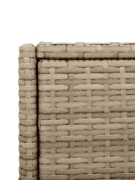 vidaXL Außenlagerbox Rattan Beige L55xB55xH111cm