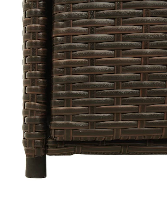 vidaXL Außenlagerbox Rattan Braun L55xB55xH111cm