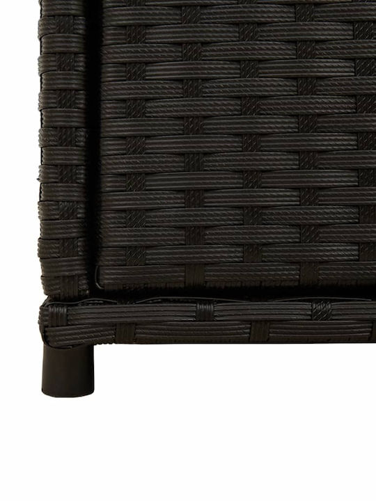 vidaXL Außenlagerbox Rattan Schwarz L105xB55xH113cm
