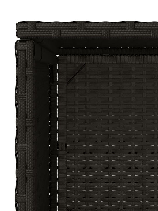 vidaXL Cutie de depozitare pentru exterior Rattan Negru L50xW55xH115buc