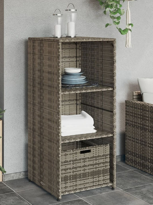 vidaXL Cutie de depozitare pentru exterior Rattan Gri L50xW55xH115buc