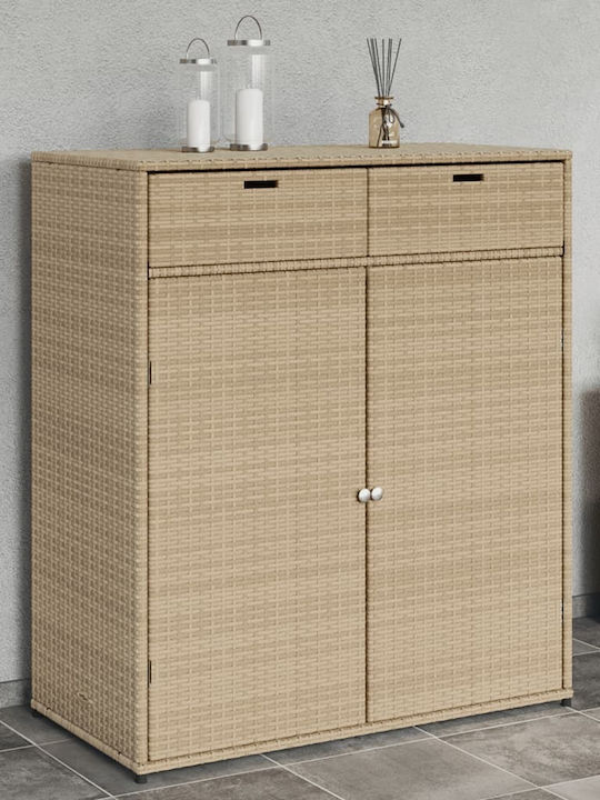vidaXL Cutie de depozitare pentru exterior Rattan Bej L105xW55xH113buc