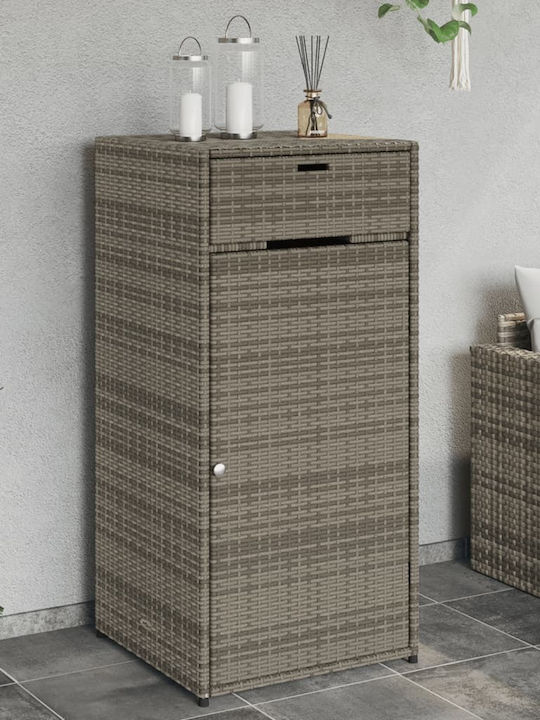 vidaXL Cutie de depozitare pentru exterior Rattan Gri L55xW55xH111buc