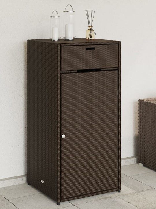 vidaXL Außenlagerbox Rattan Braun L55xB55xH111cm