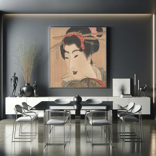 Geisha Right A Τρίπτυχος Πίνακας σε Καμβά 140x140cm