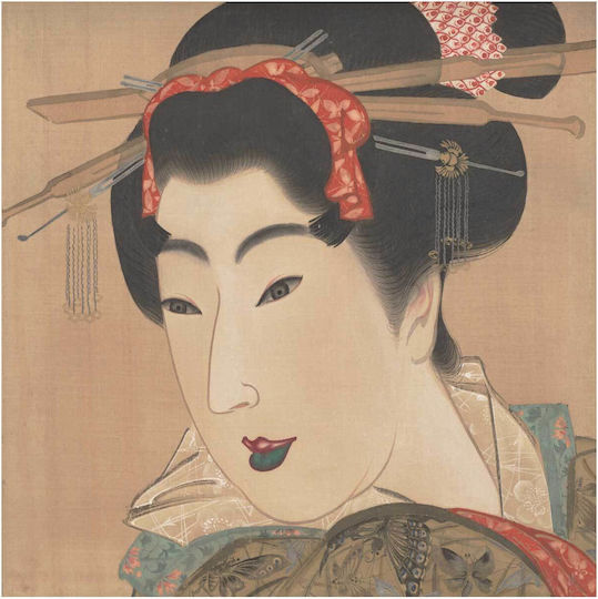 Geisha Right A Τρίπτυχος Πίνακας σε Καμβά 140x140cm