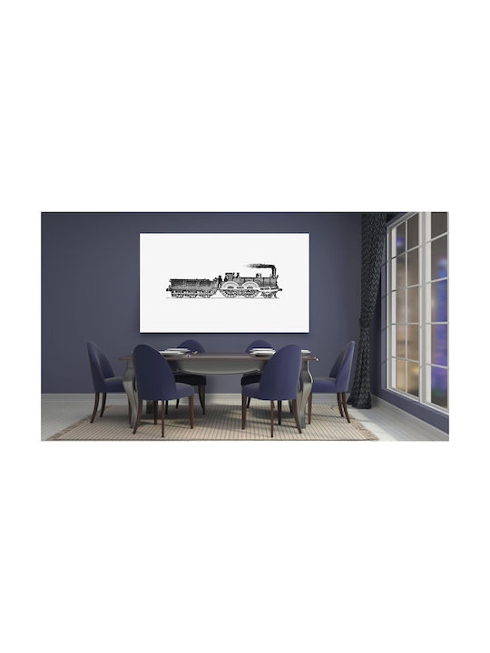 European Style Steam Locomotive Engraving From Painting on Canvas 90x60cm