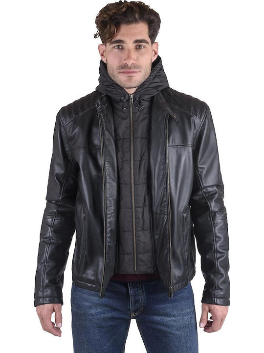 Leather Winter Jacket Black