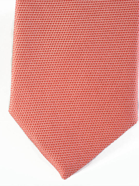 Messaggero Ανδρική Γραβάτα Μεταξωτή με Σχέδια σε Πορτοκαλί Χρώμα