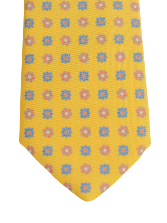 E-Ties Men's Tie Silk Printed in Yellow Color