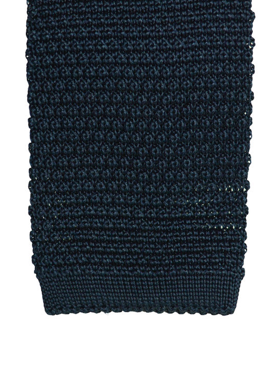 E-Ties Men's Tie Silk Knitted Monochrome in Blue Color