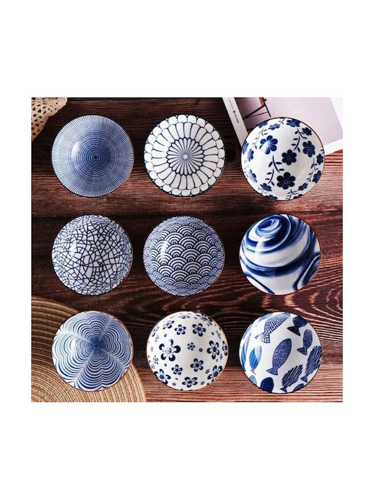 Quatro Blue Bowls Set 4 Porcelain Serving Bowls Diameter 11 Cm Blue