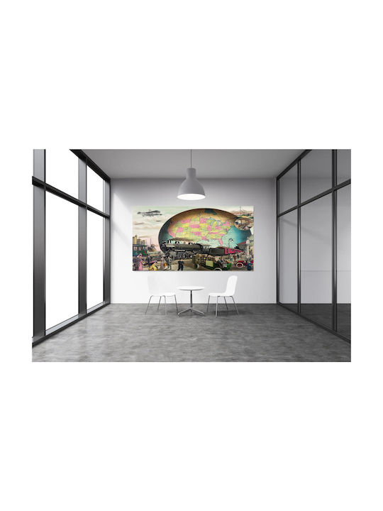Twentieth Century Transportation, A Chromolithograph By E.s Yate Painting on Canvas 65x40cm