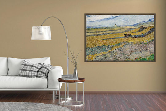 Vincent Van Gogh - Enclosed Field With Ploughman 1 Картина Копие на Ван Гог Платнен 100x70см