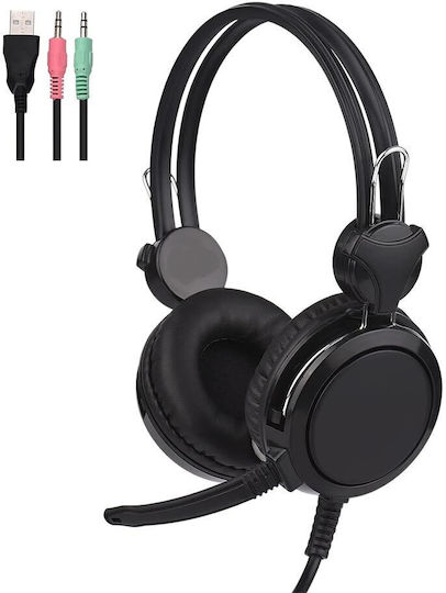 Leewello Ενσύρματα Over Ear Ακουστικά Μαύρα 106004