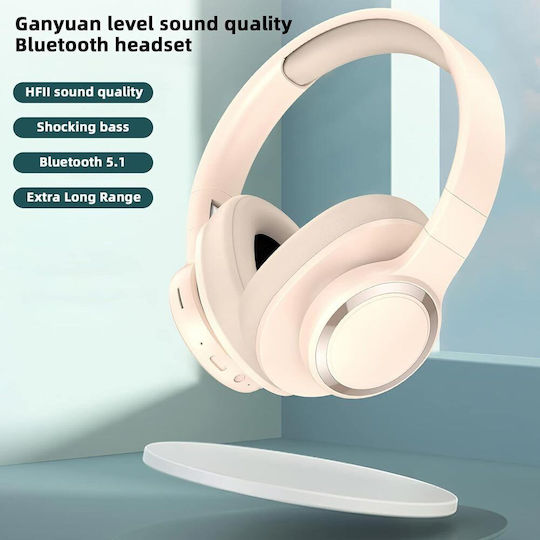 Leewello Bluetooth Wireless Over Ear Headphones with 49 hours of Operation Beige
