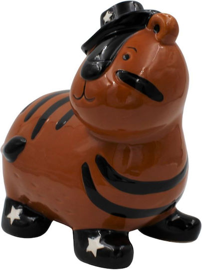 Koopman Tigru Copil Cutiuta de bani Ceramic Negru 15.5x10x16.5cm