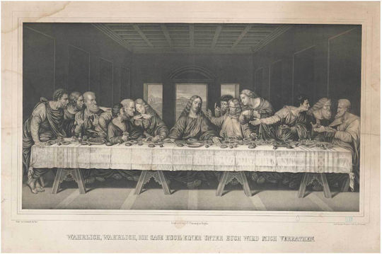 Last Supper Leonardo Painting on Canvas 65x40cm