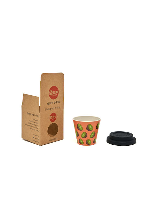 QuyCup Cană Ceramică cu Capac Multicoloră 90ml 1buc