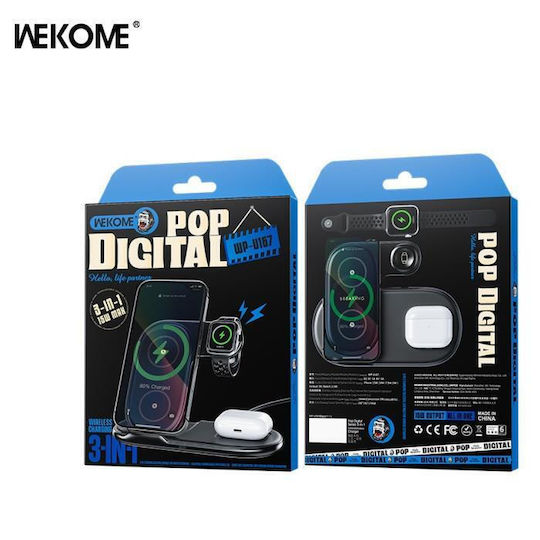 WK Ασύρματος Φορτιστής (Qi Pad) 15W Λευκός (WP-U167)