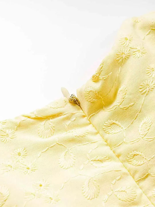 Εβίτα Παιδικό Φόρεμα Rose Κίτρινο